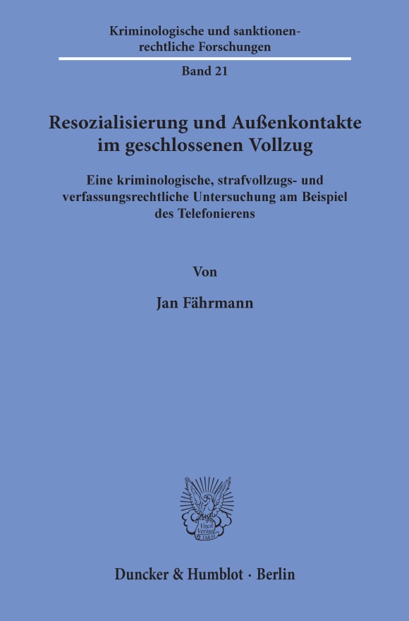 Cover Resozialisierung und Außenkontakte im geschlossenen Vollzug