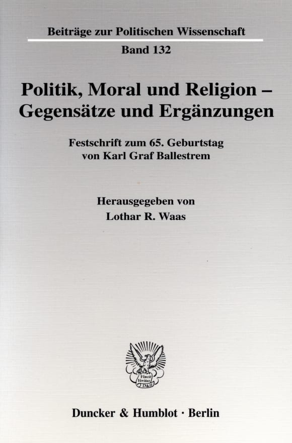 Cover Politik, Moral und Religion - Gegensätze und Ergänzungen