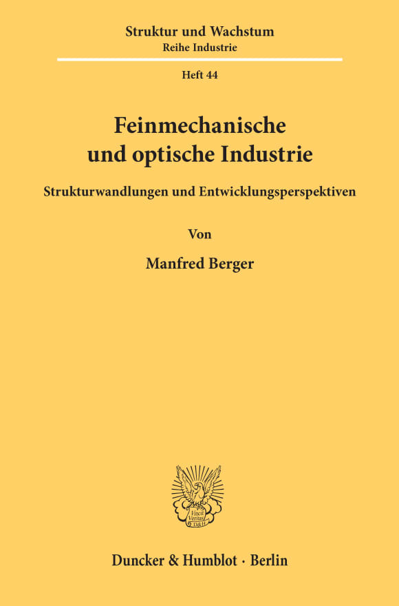 Cover Feinmechanische und optische Industrie