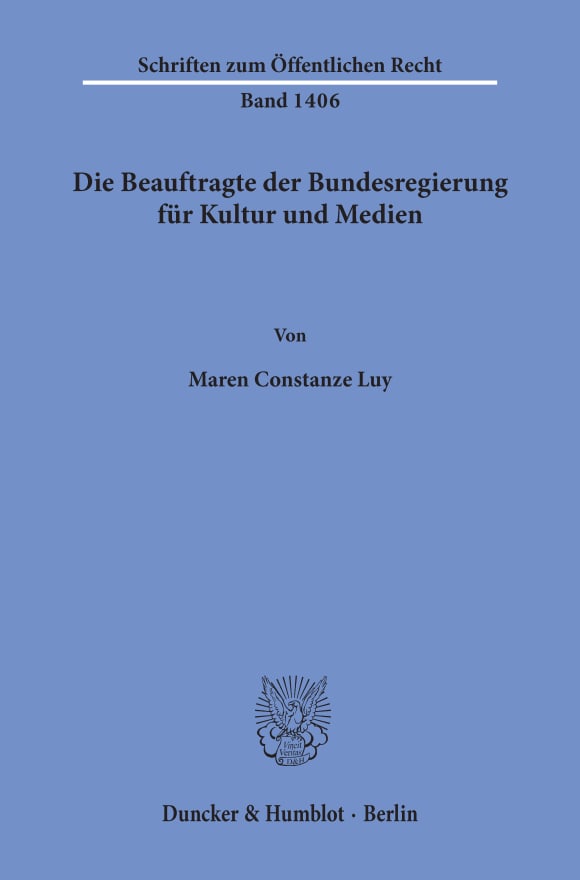 Cover Die Beauftragte der Bundesregierung für Kultur und Medien