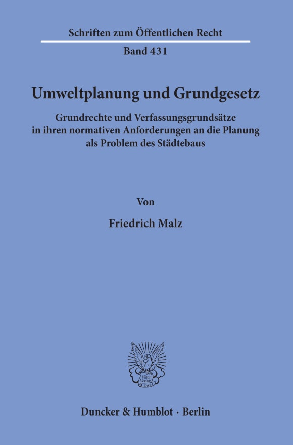 Cover Umweltplanung und Grundgesetz