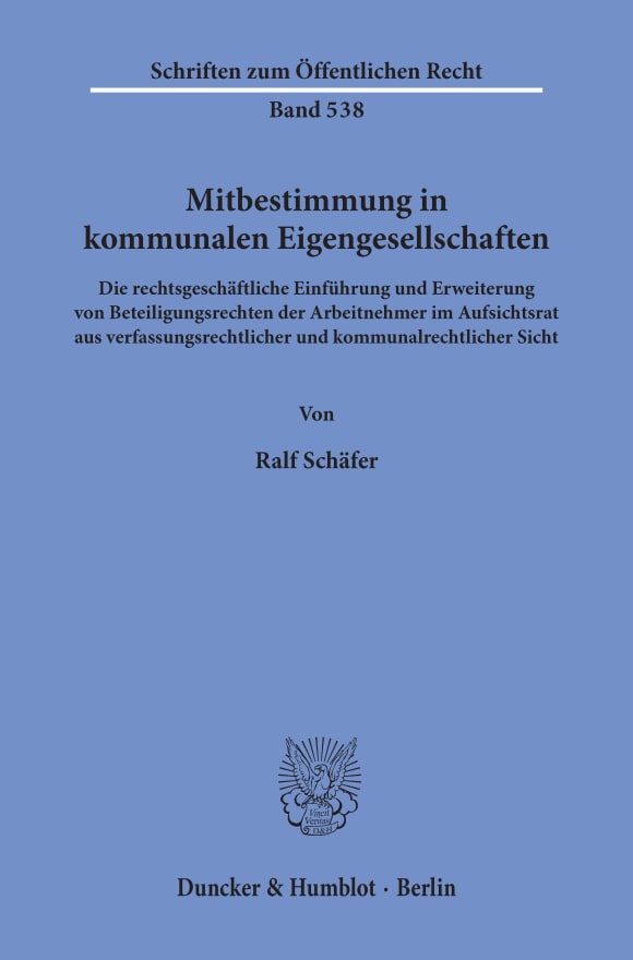 Cover Mitbestimmung in kommunalen Eigengesellschaften