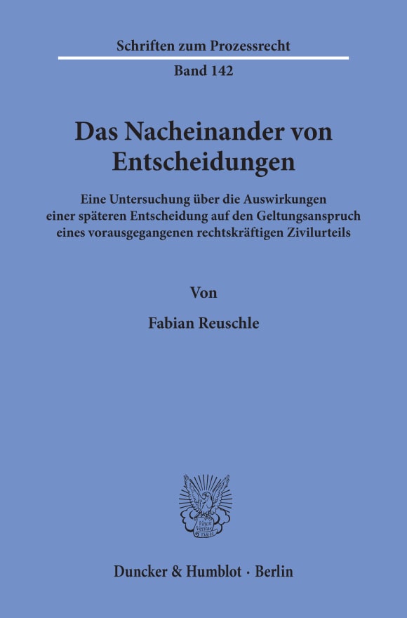 Cover Das Nacheinander von Entscheidungen