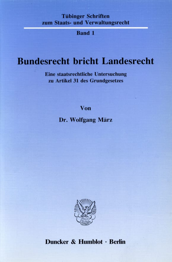 Cover Bundesrecht bricht Landesrecht