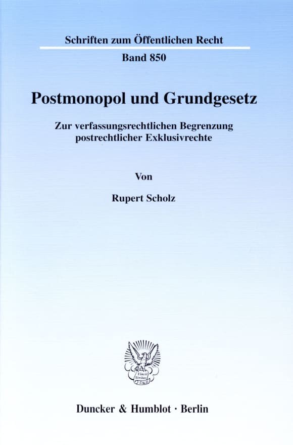 Cover Postmonopol und Grundgesetz