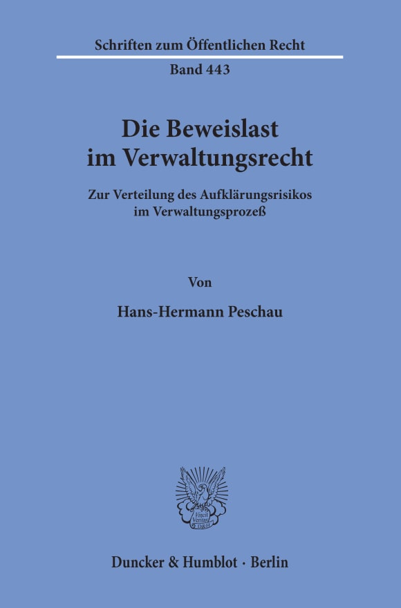 Cover Die Beweislast im Verwaltungsrecht