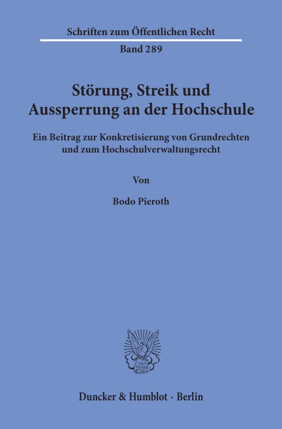 Cover Störung, Streik und Aussperrung an der Hochschule