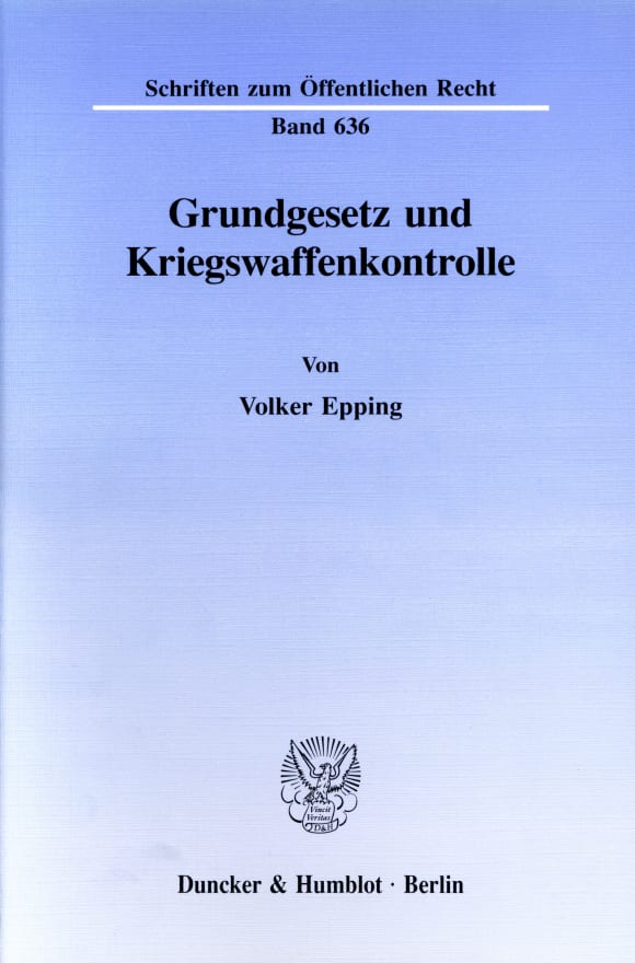 Cover Grundgesetz und Kriegswaffenkontrolle