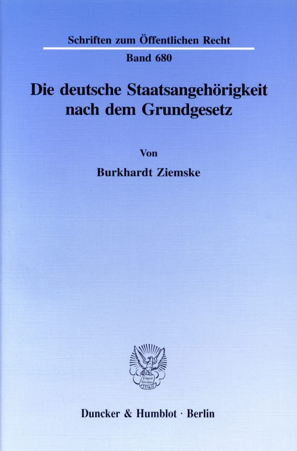 Cover Die deutsche Staatsangehörigkeit nach dem Grundgesetz