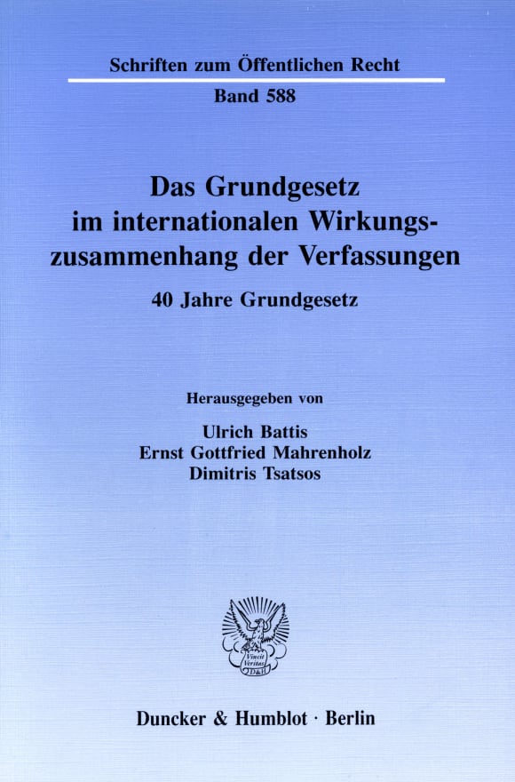 Cover Das Grundgesetz im internationalen Wirkungszusammenhang der Verfassungen