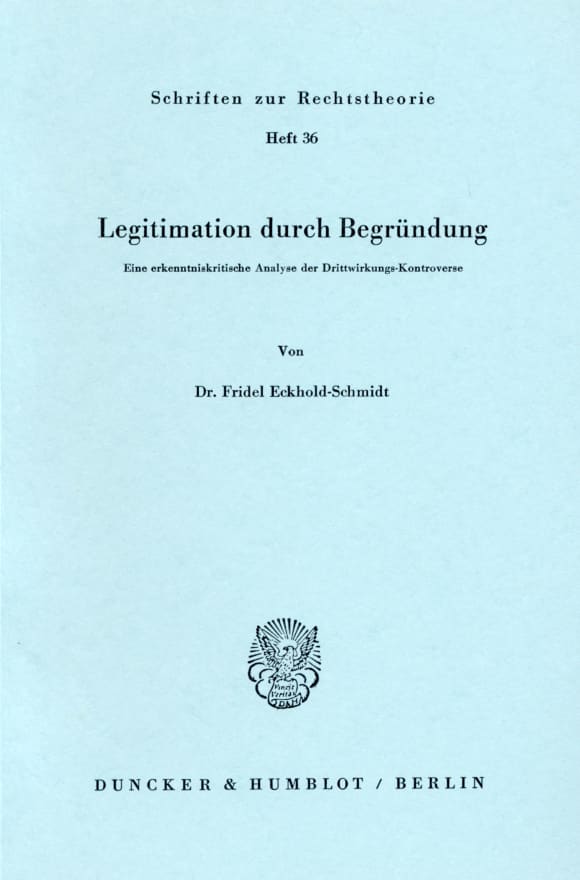 Cover Legitimation durch Begründung