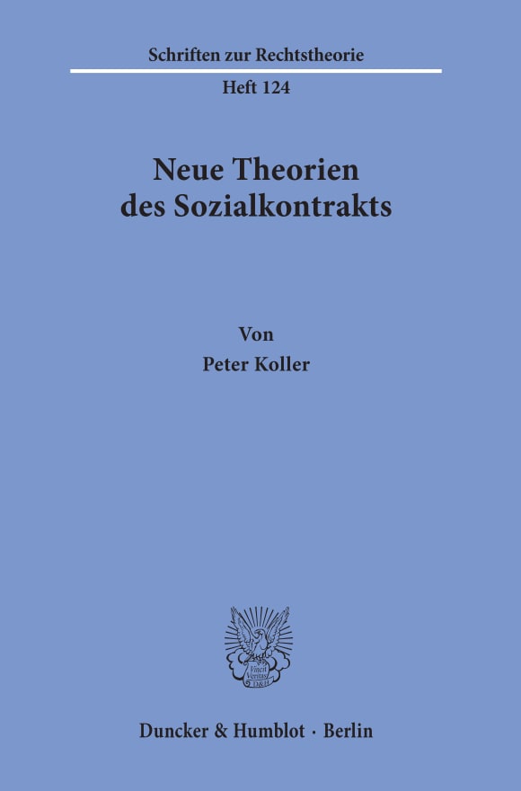 Cover Neue Theorien des Sozialkontrakts