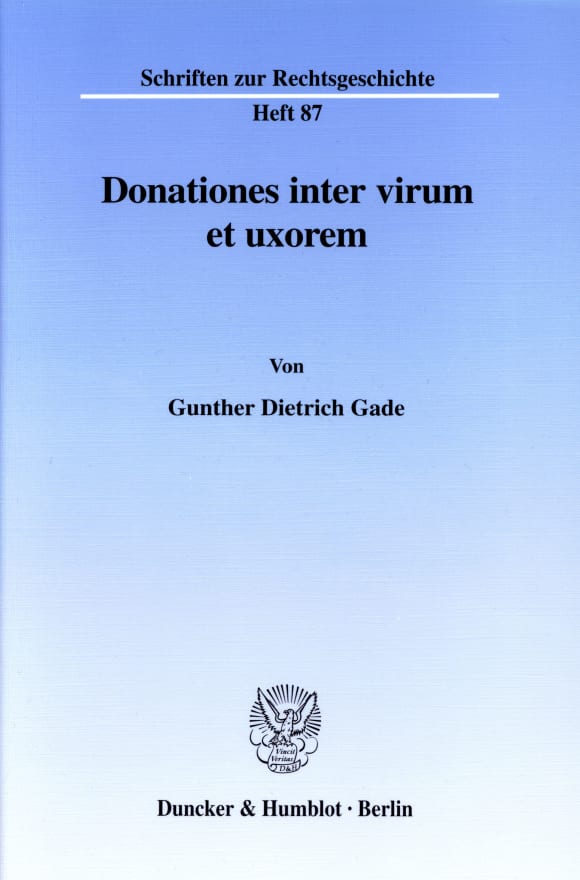 Cover Donationes inter virum et uxorem