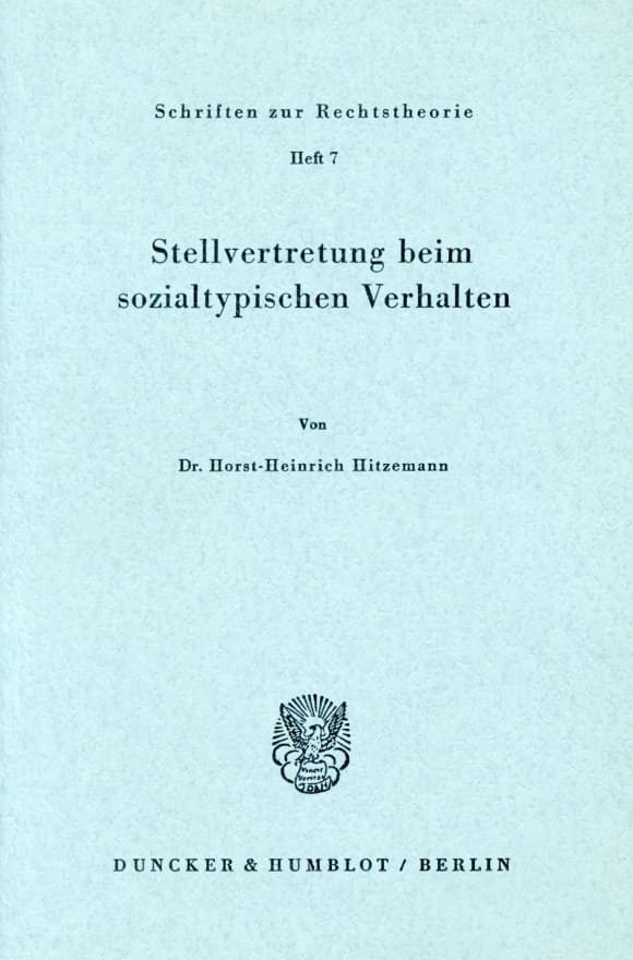 Cover Stellvertretung beim sozialtypischen Verhalten