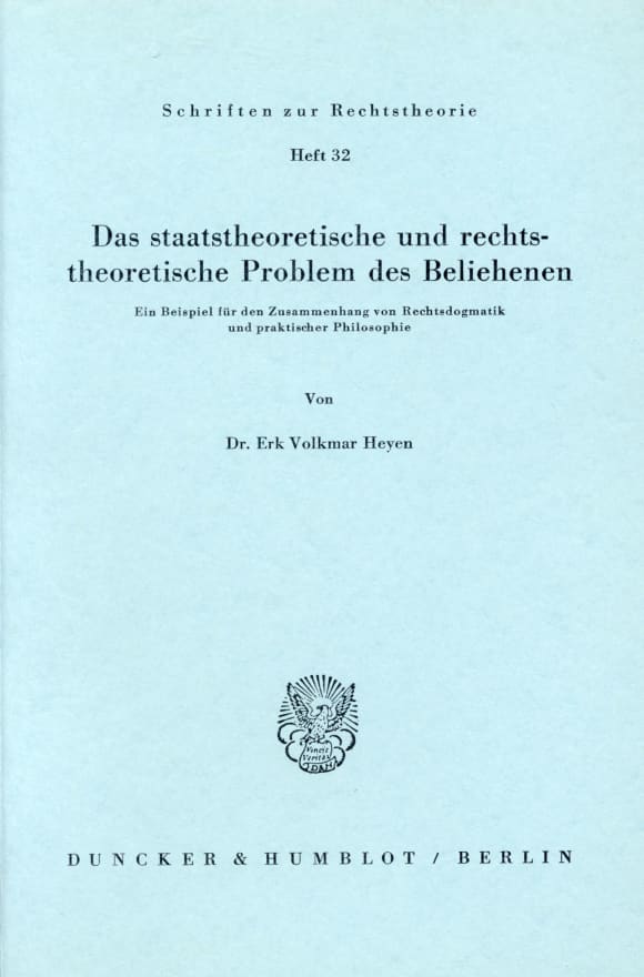 Cover Das staatstheoretische und rechtstheoretische Problem des Beliehenen