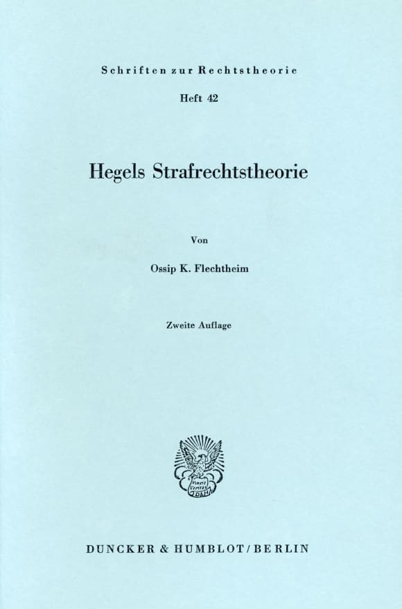 Cover Hegels Strafrechtstheorie