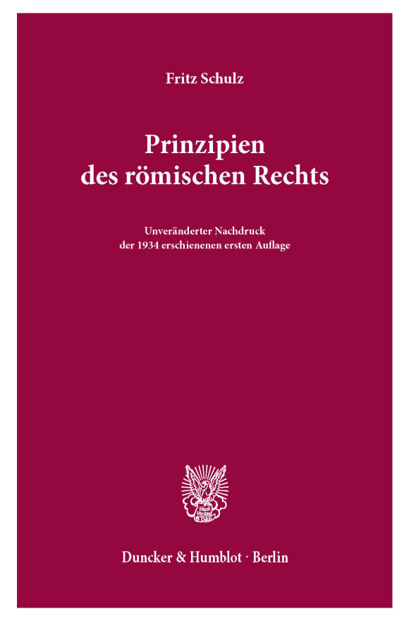 Cover Prinzipien des römischen Rechts