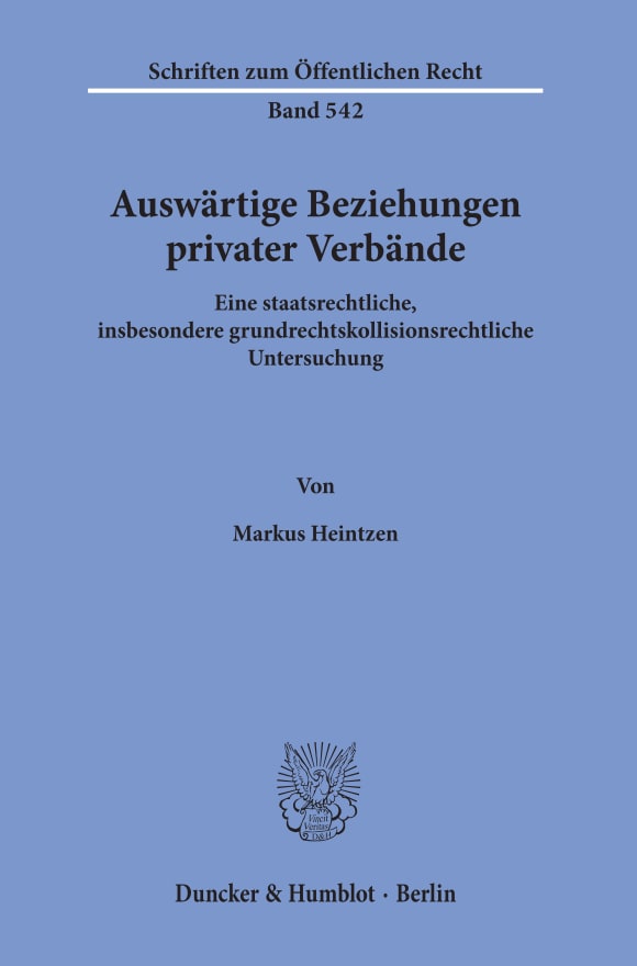 Cover Auswärtige Beziehungen privater Verbände