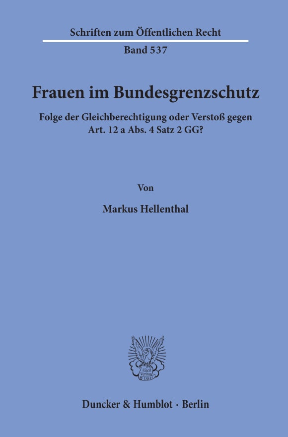 Cover Frauen im Bundesgrenzschutz