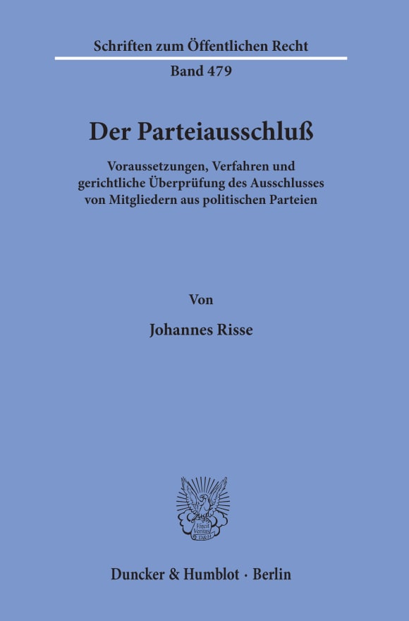 Cover Der Parteiausschluß