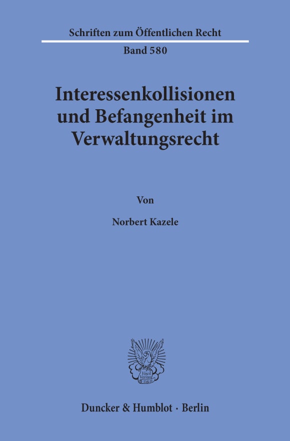 Cover Interessenkollisionen und Befangenheit im Verwaltungsrecht