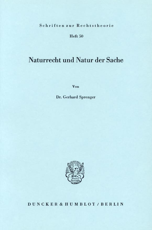 Cover Naturrecht und Natur der Sache