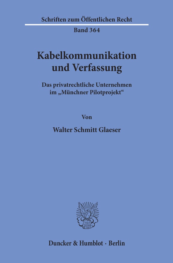 Cover Kabelkommunikation und Verfassung