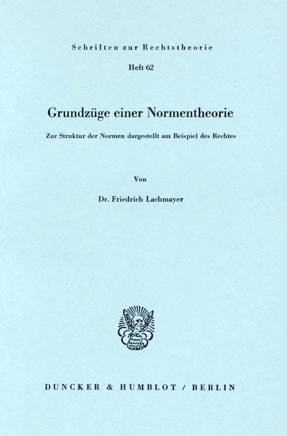 Cover Grundzüge einer Normentheorie