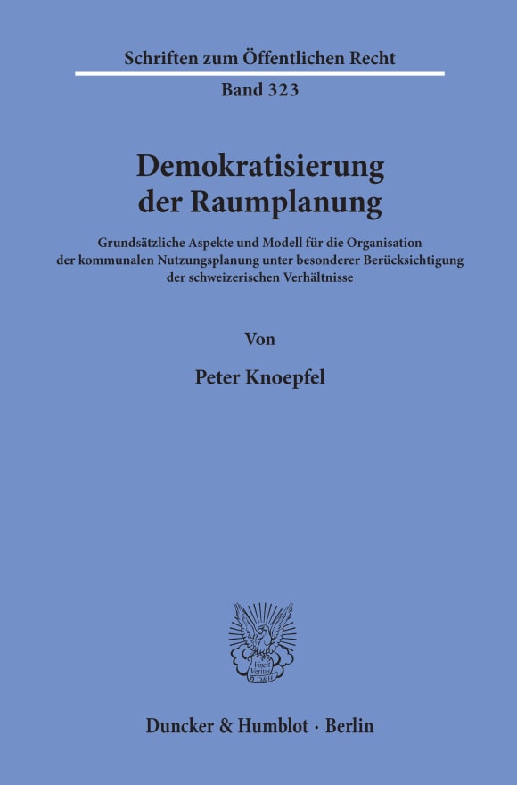 Cover Demokratisierung der Raumplanung