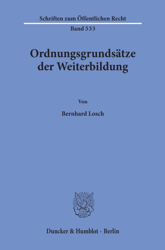 Cover Ordnungsgrundsätze der Weiterbildung