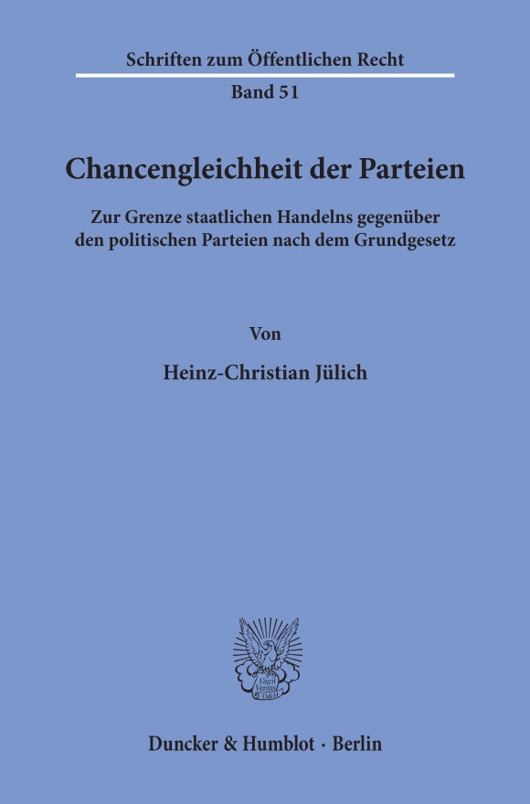 Cover Chancengleichheit der Parteien