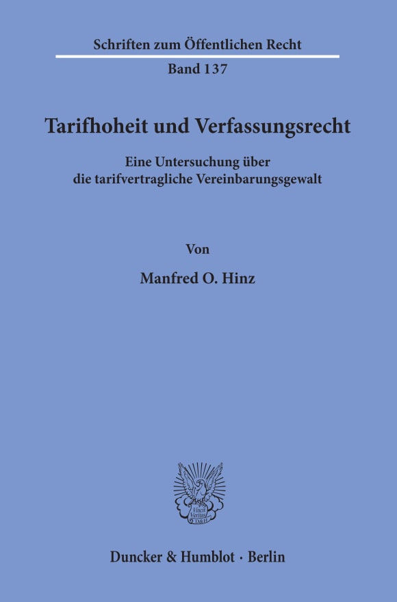 Cover Tarifhoheit und Verfassungsrecht