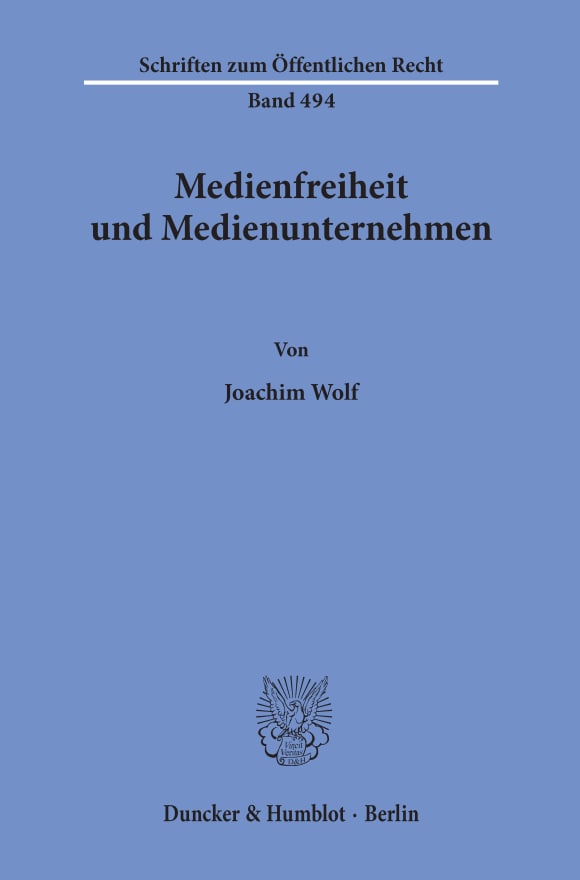 Cover Medienfreiheit und Medienunternehmen