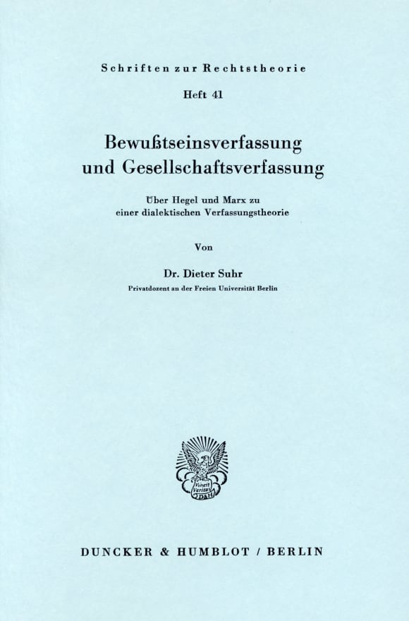 Cover Bewußtseinsverfassung und Gesellschaftsverfassung