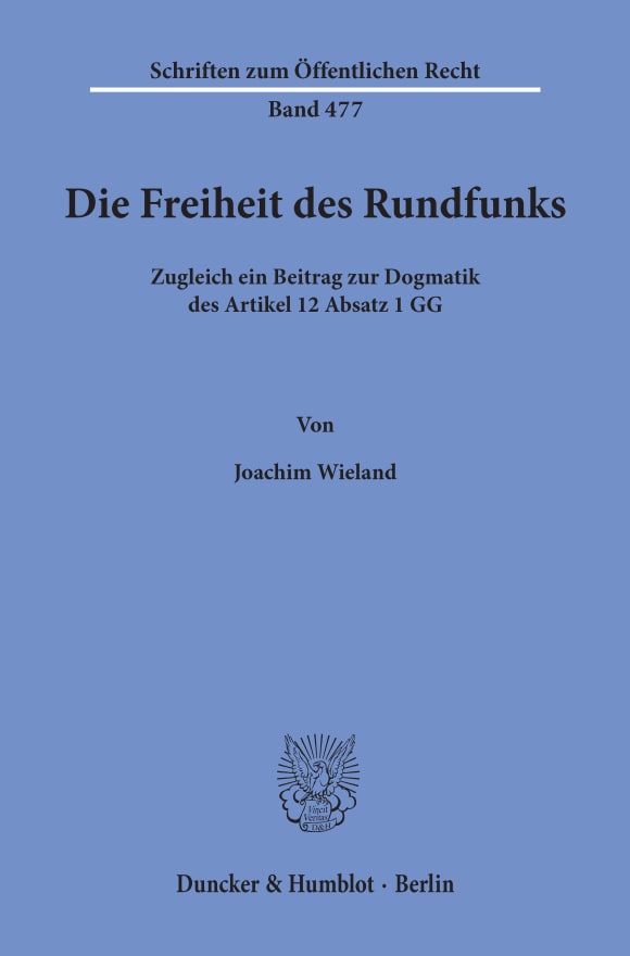 Cover Die Freiheit des Rundfunks