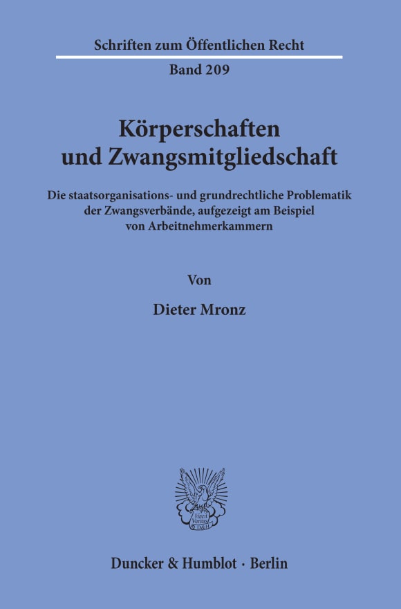 Cover Körperschaften und Zwangsmitgliedschaft