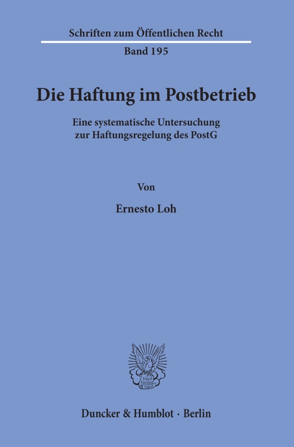 Cover Die Haftung im Postbetrieb