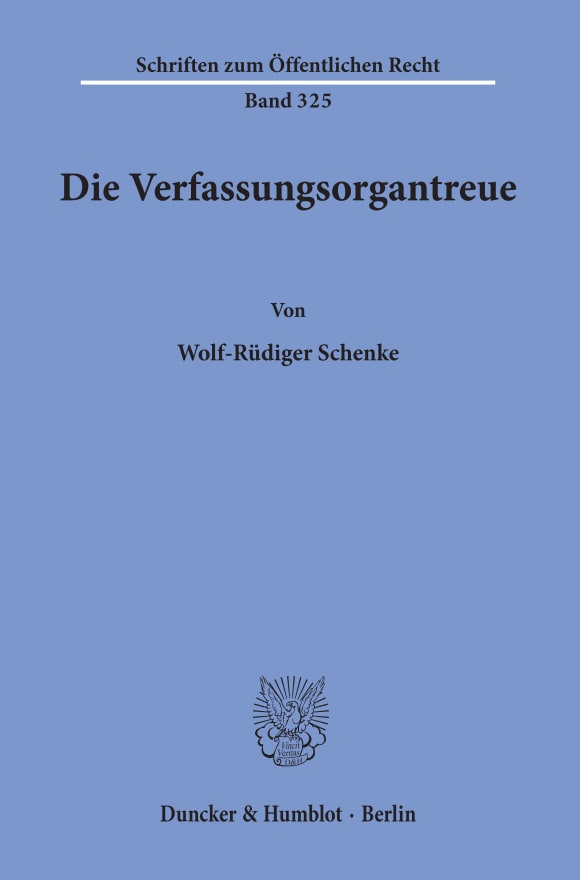 Cover Die Verfassungsorgantreue