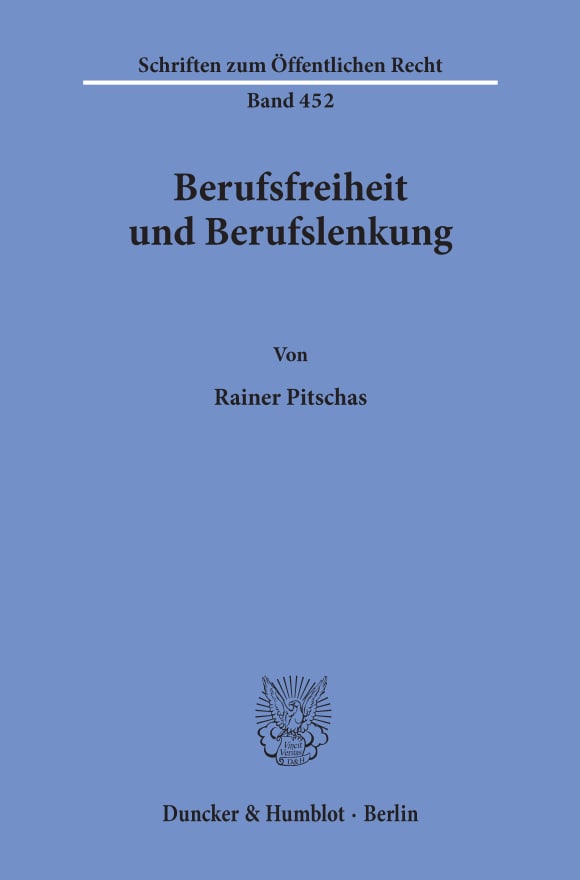 Cover Berufsfreiheit und Berufslenkung