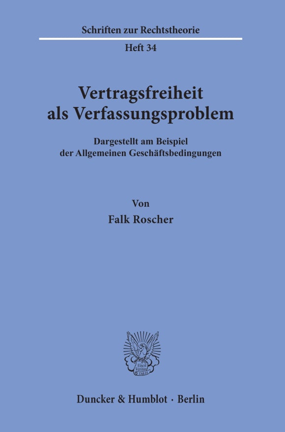 Cover Vertragsfreiheit als Verfassungsproblem