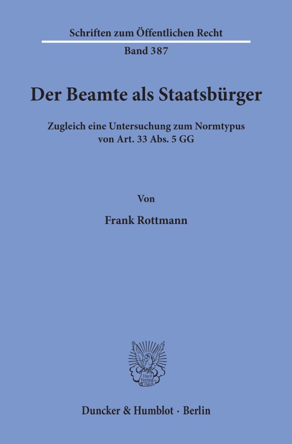 Cover Der Beamte als Staatsbürger