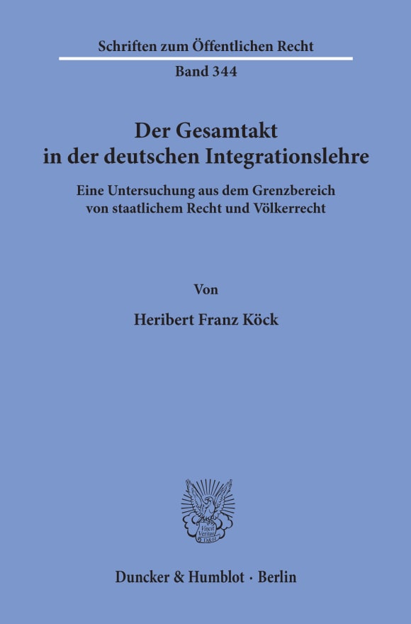 Cover Der Gesamtakt in der deutschen Integrationslehre