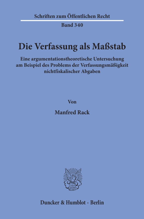 Cover Die Verfassung als Maßstab