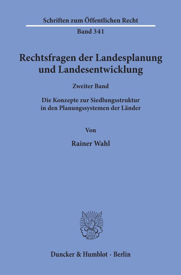 Cover Rechtsfragen der Landesplanung und Landesentwicklung