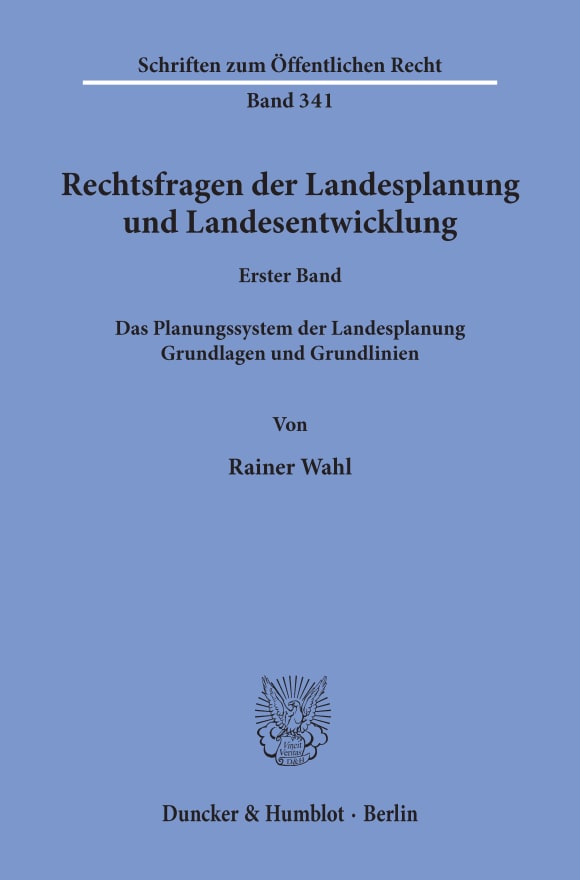 Cover Rechtsfragen der Landesplanung und Landesentwicklung