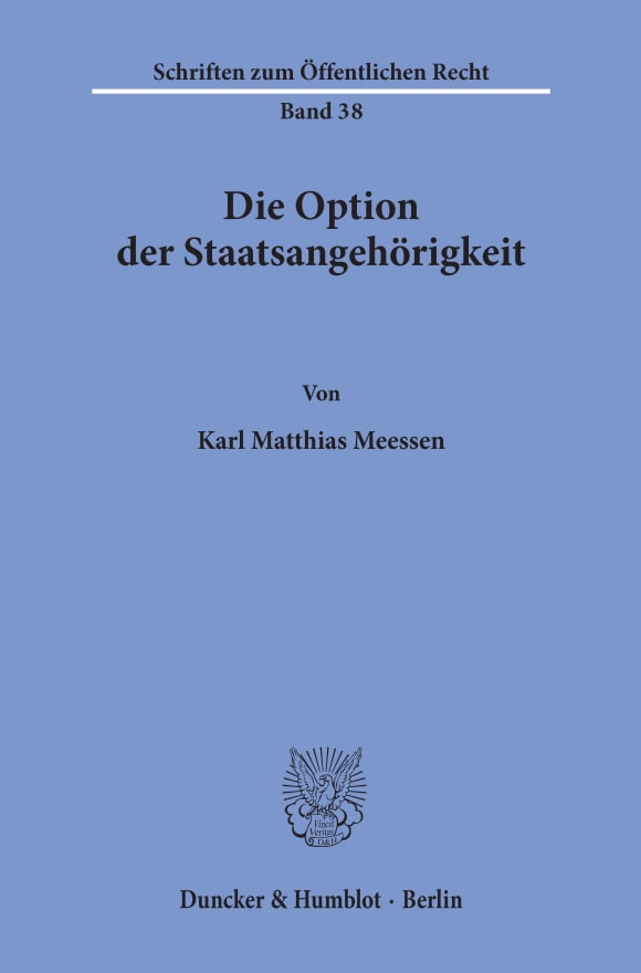 Cover Die Option der Staatsangehörigkeit