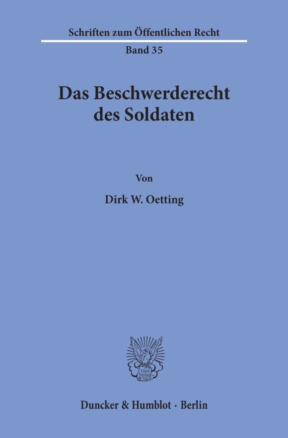 Cover Das Beschwerderecht des Soldaten