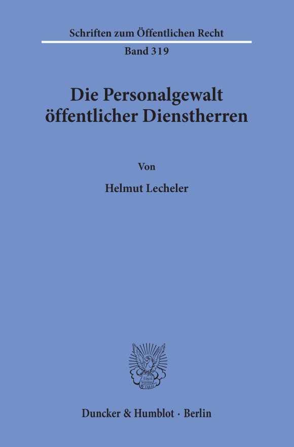 Cover Die Personalgewalt öffentlicher Dienstherren