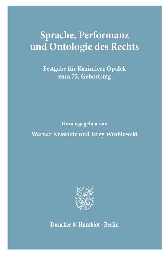 Cover Sprache, Performanz und Ontologie des Rechts