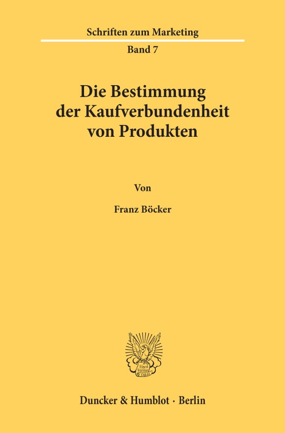 Cover Die Bestimmung der Kaufverbundenheit von Produkten